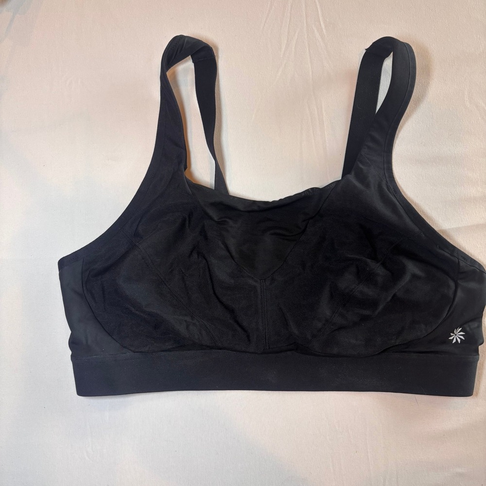 Athleta Advance Bra 36D Black High Impact Mesh Running Sports Bra 54023